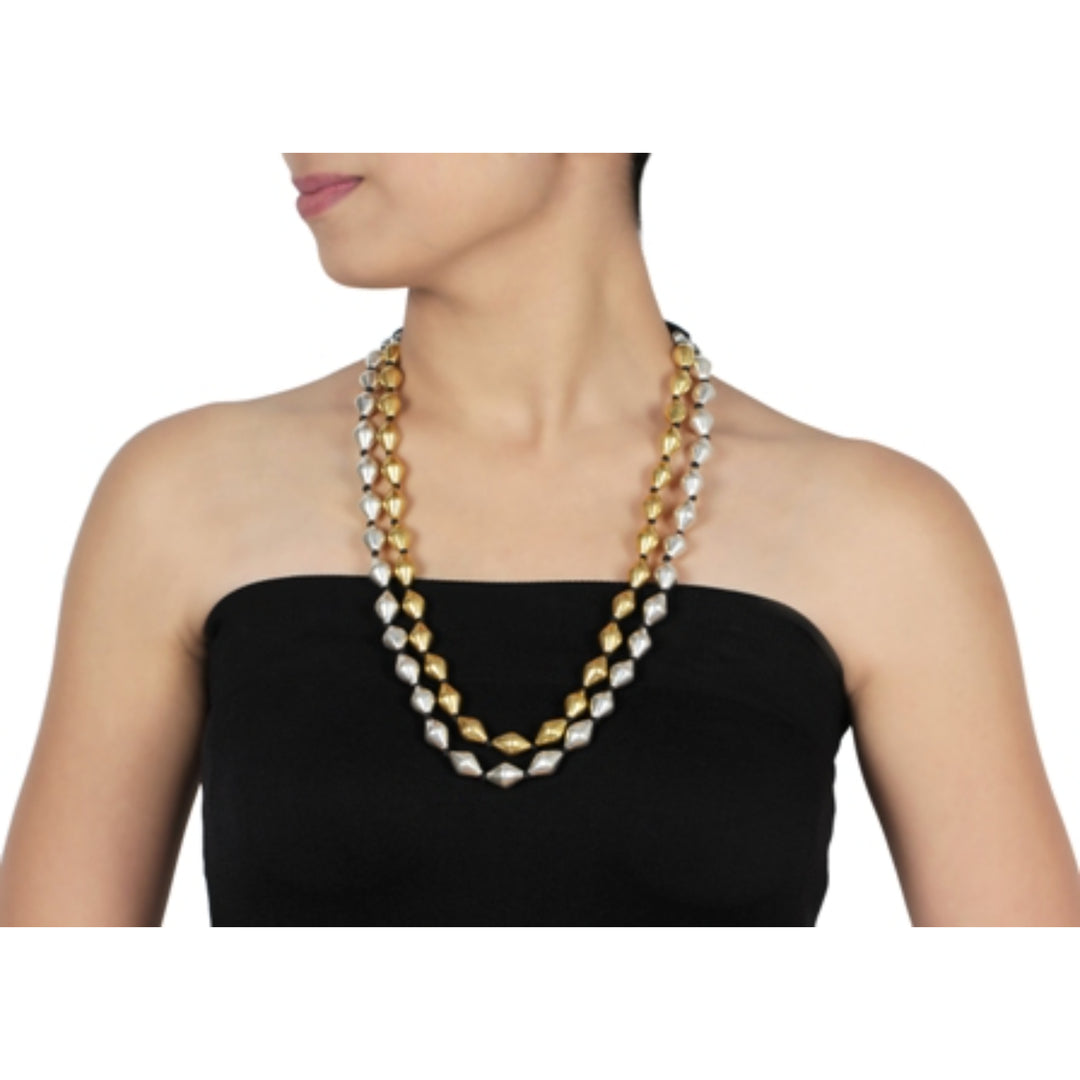 Two-Toned Dholki Bead Necklace