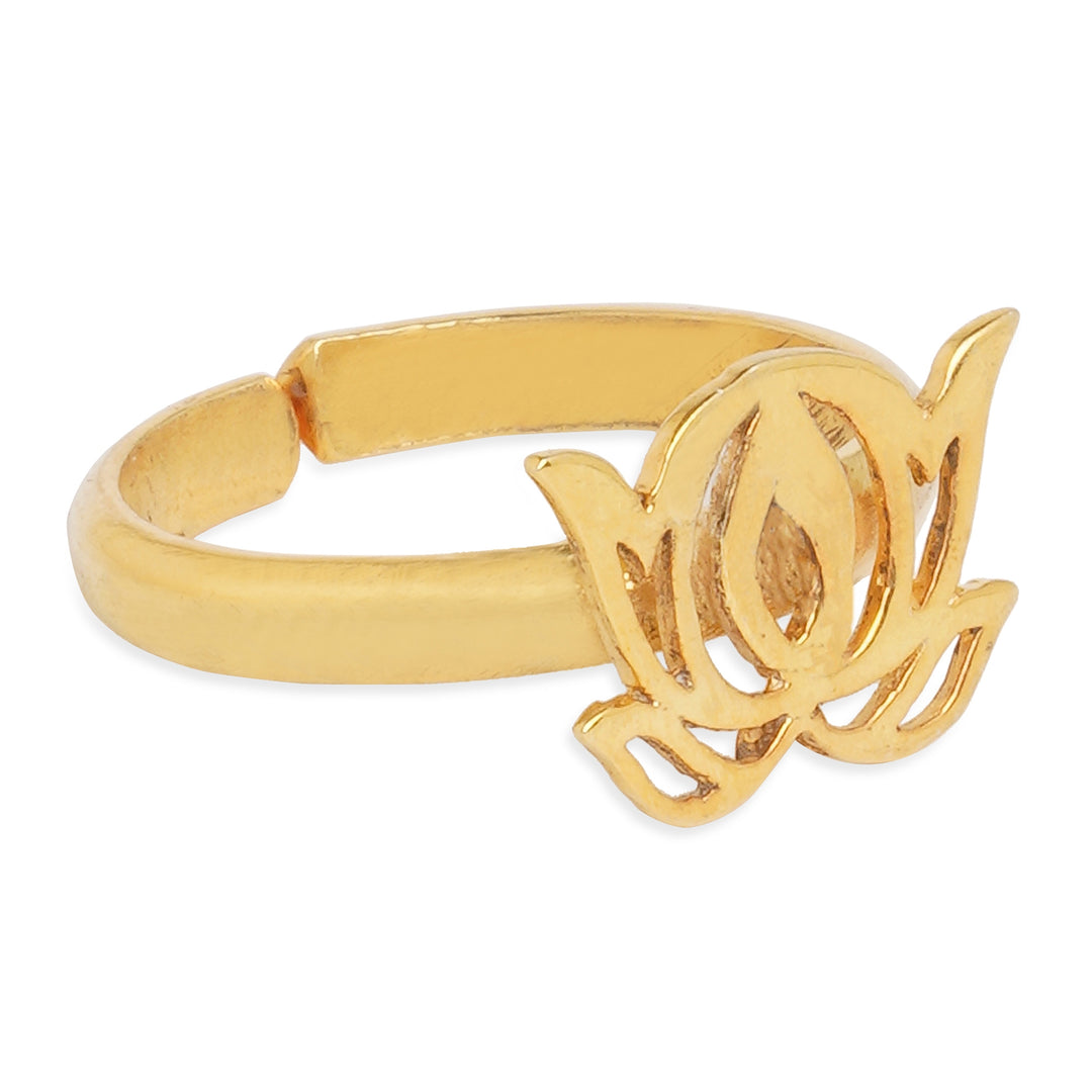 Gold Plated Lotus Ring