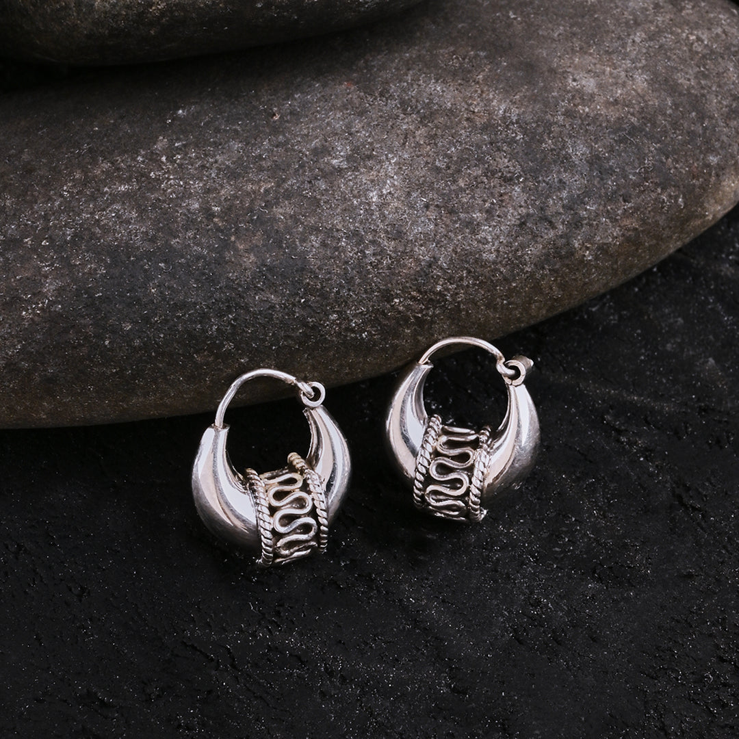 Small Hoops Bali Earrings in Pure 92.5 Sterling Silver for Kids/Girls/Women