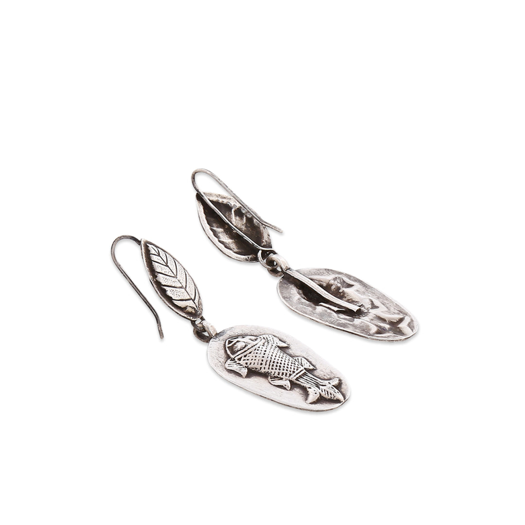 Oxidised Silver Parrot Earrings – Priyaasi