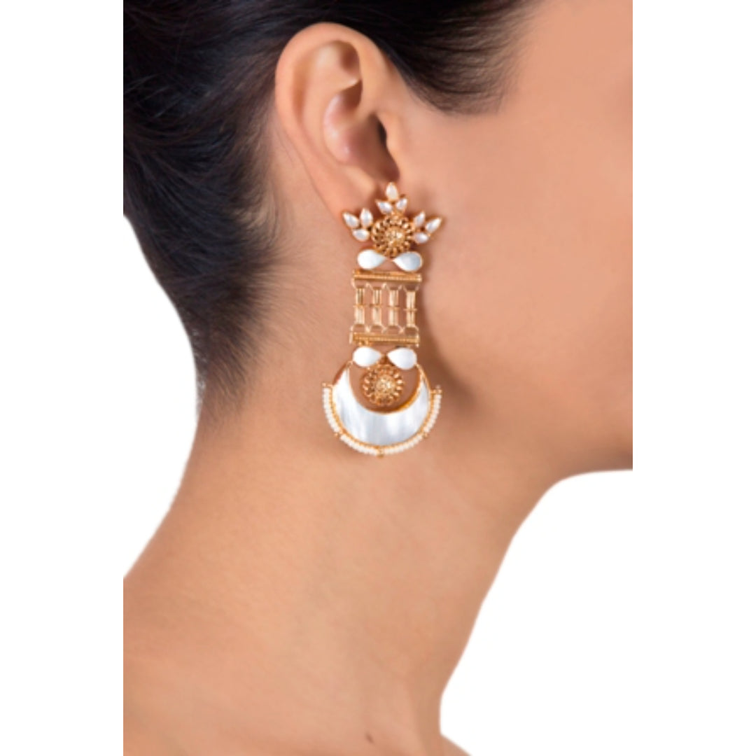 Mother Of Pearl Temple Earrings