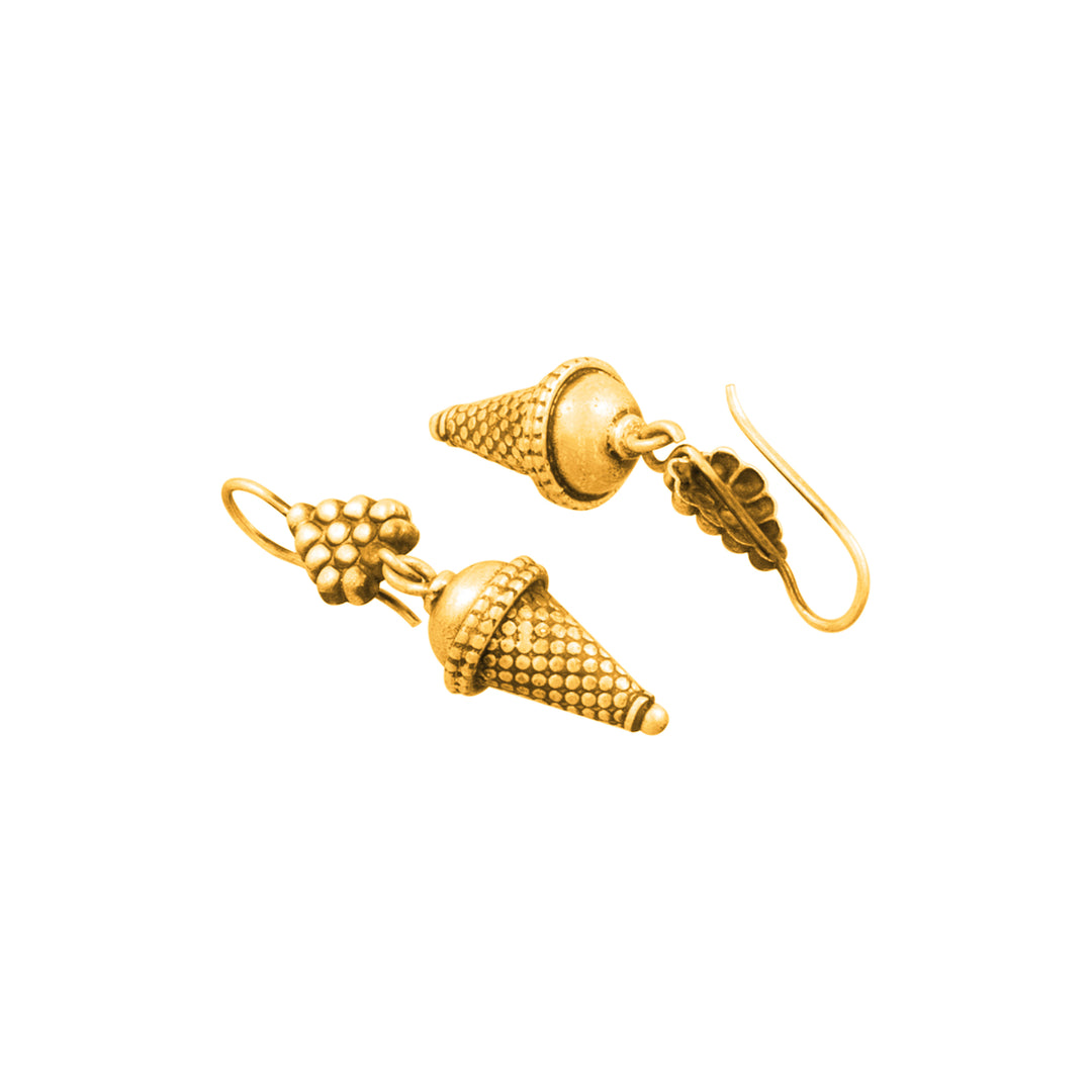 Tribal Conical Gold Plated Danglers