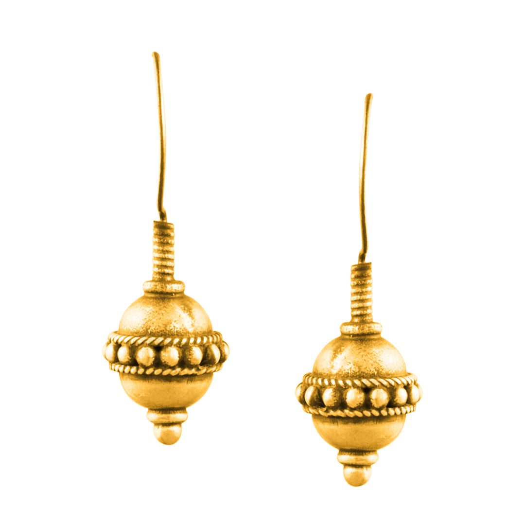 Round Light Drop Gold Plated Danglers