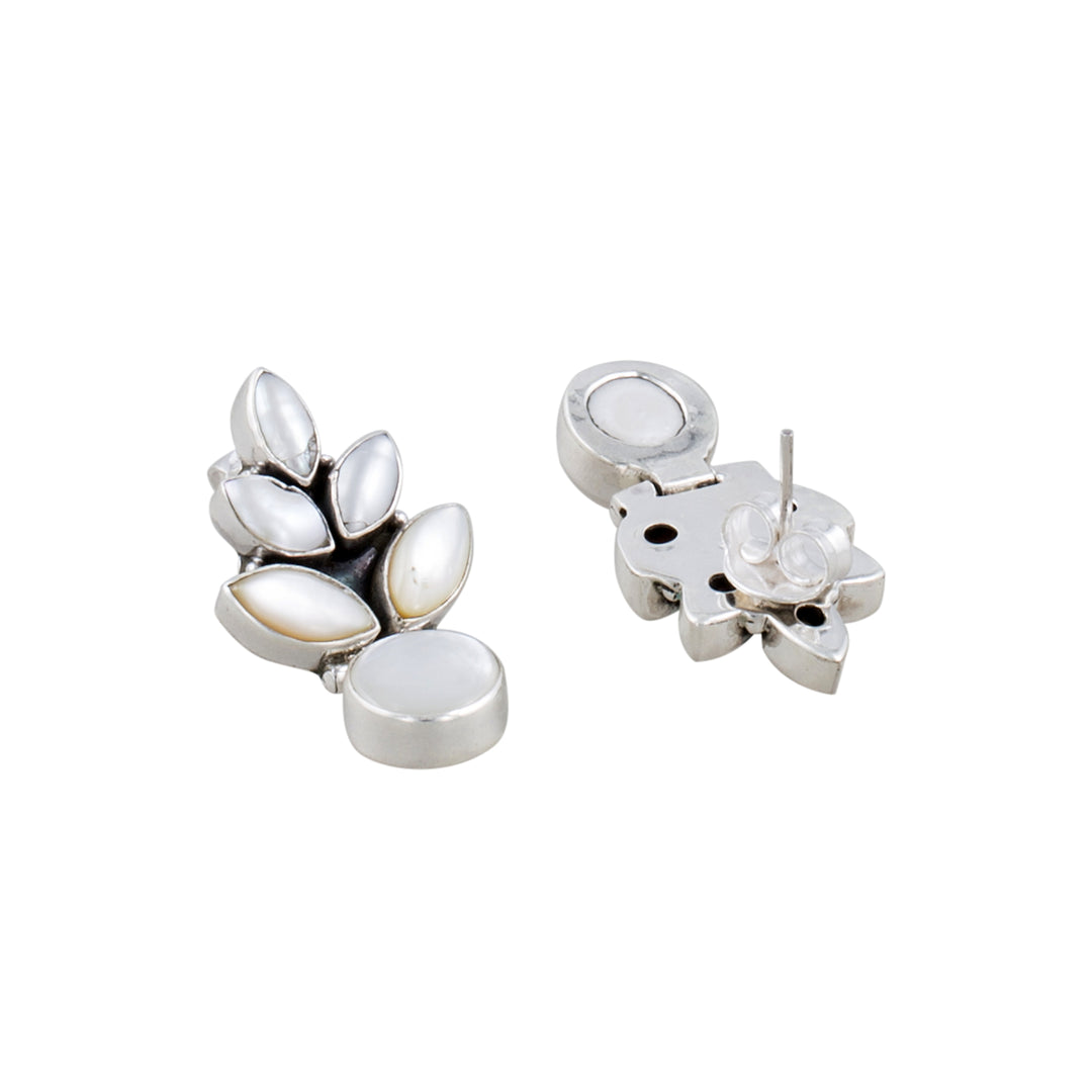 Mother Of Pearl Leaf Studs