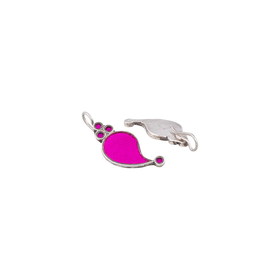 Pink Petals Glass Earring