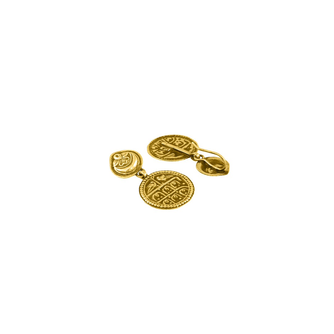 Gold Plated Coin Chandra Dangler