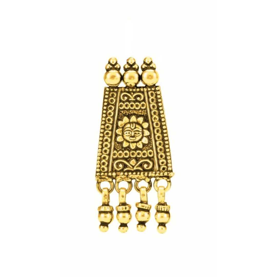 Geometric Temple Gold Plated Brooch