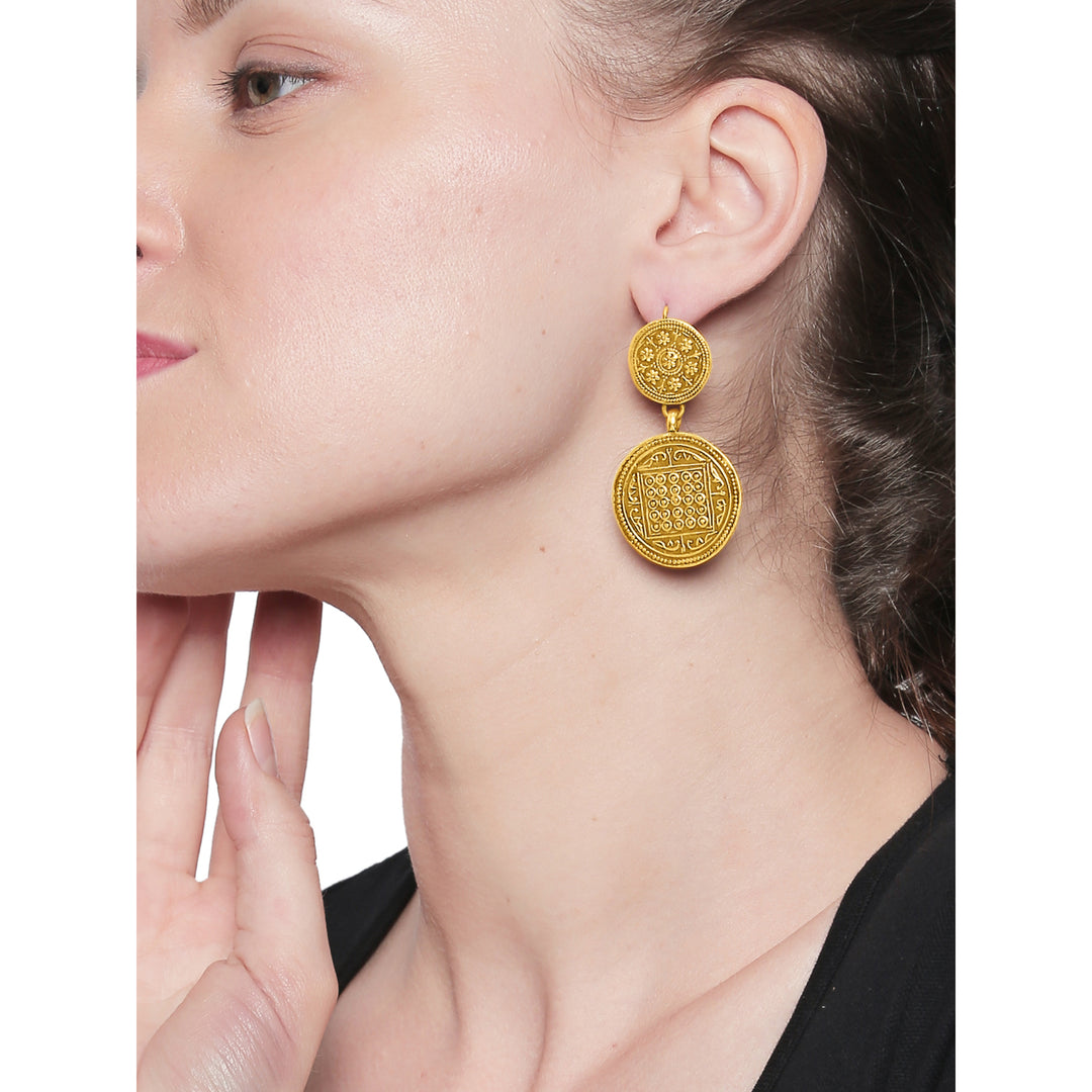 Gold Plated Mandala Earrings