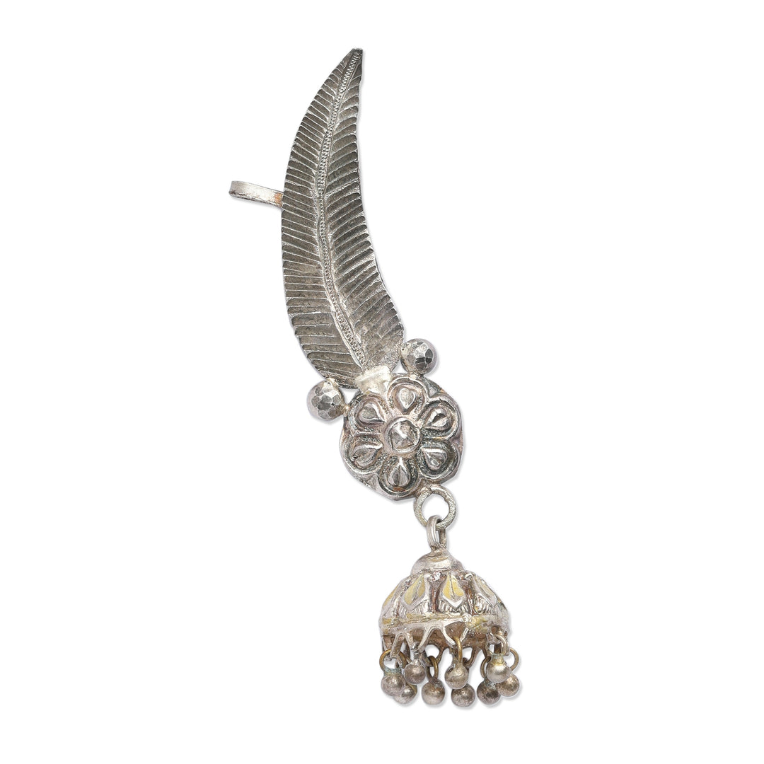 Feather Flower Ear Cuff With Jhumki