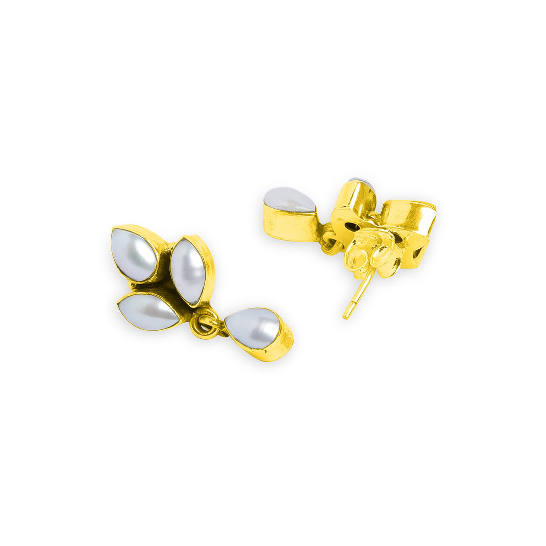 Gold Plated Tvisha Mother Of Pearl Studs