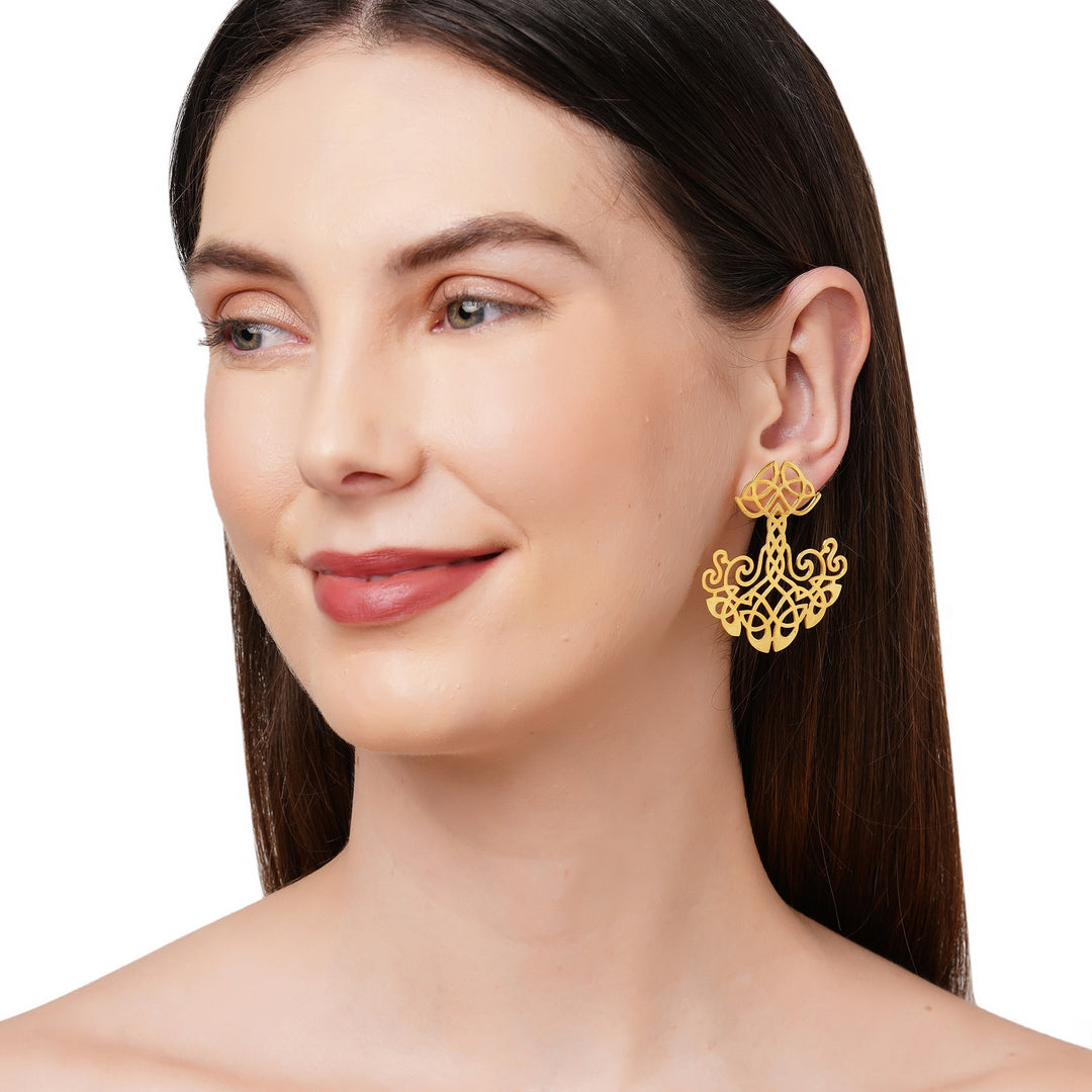 Gold Plated Plava Drop Earring