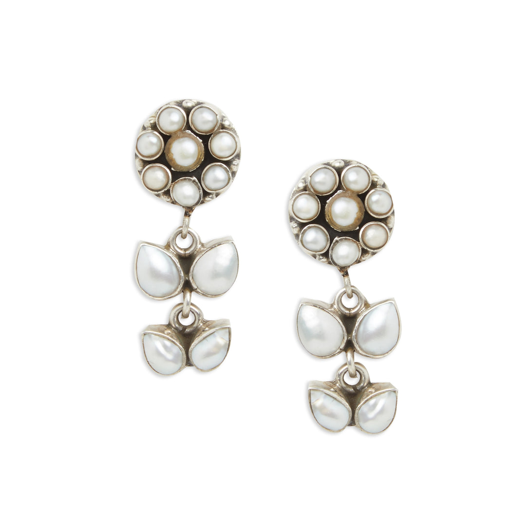 White Pearl Blooming Studs