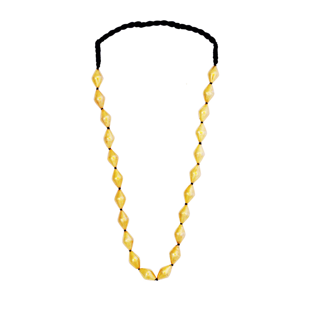 Royal Single Strand Dholki Bead Gold Necklace