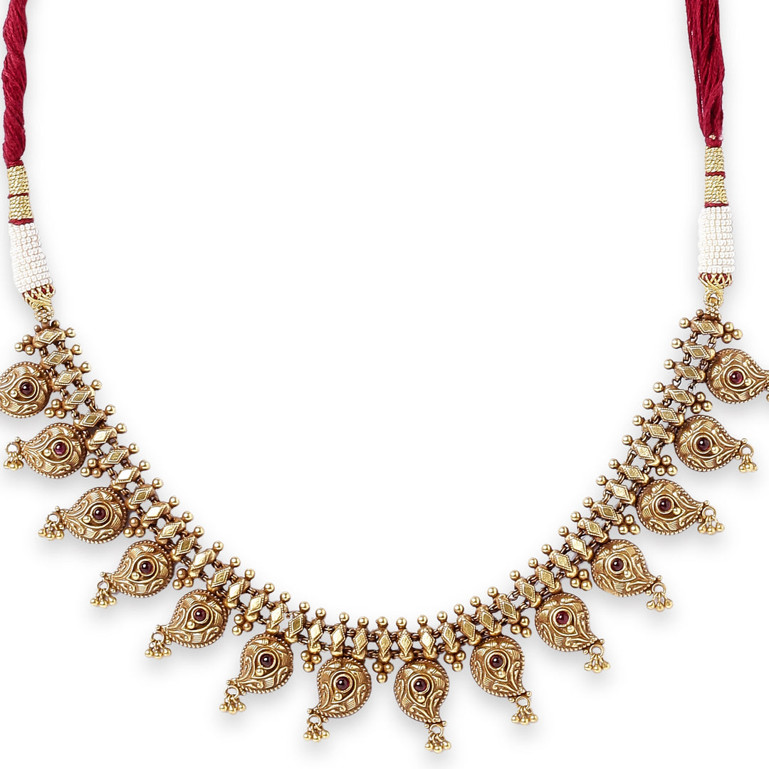 Temple Keri Red Gold Plated Choker
