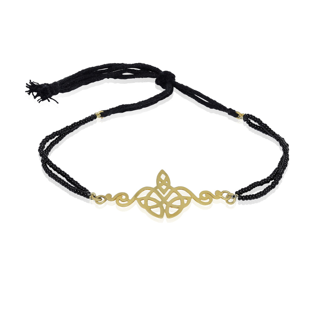 Gold Plated Shubham Mangalsutra With Black Beads Bajuband Armbands