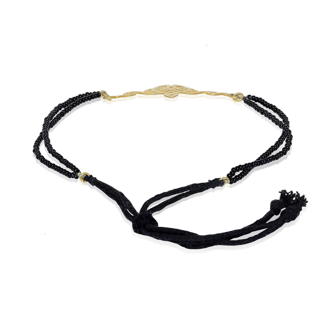 Gold Plated Shubham Mangalsutra With Black Beads Bajuband Armbands