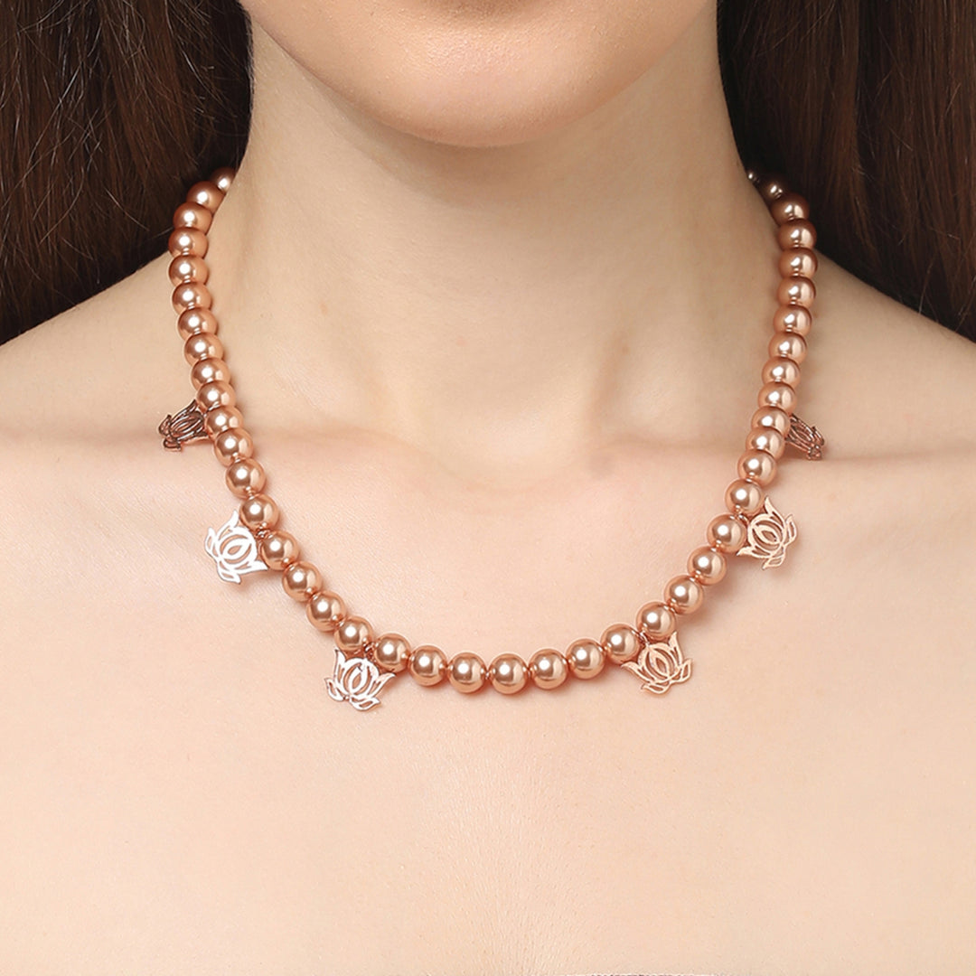 Lotus Pearl Contemporary Necklace
