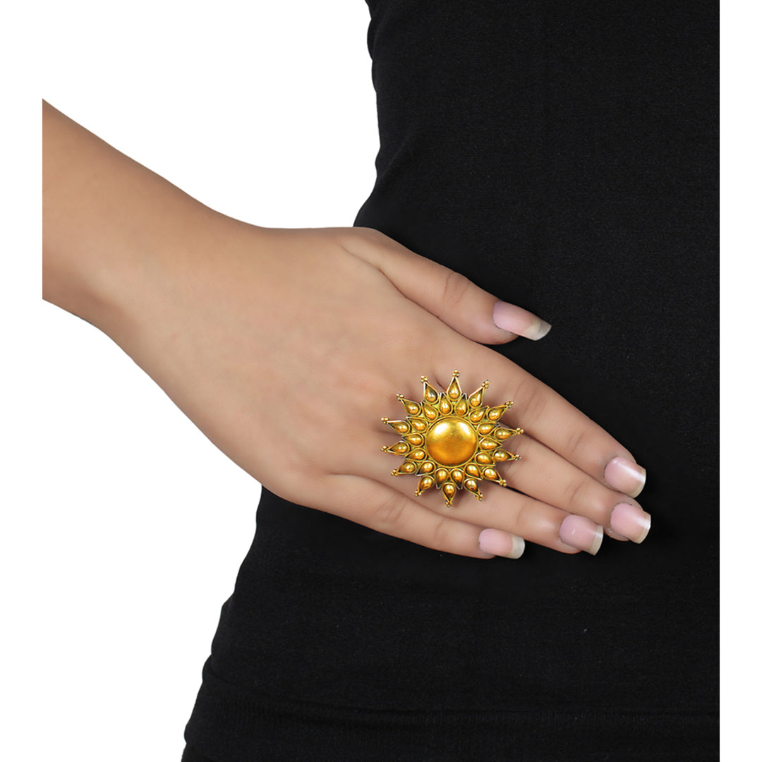 Starburst Gold Plated Cocktail Ring
