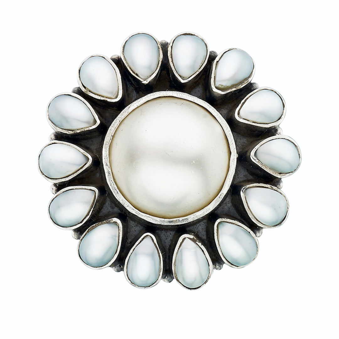 Shukti Mother Of Pearl Cocktail Ring