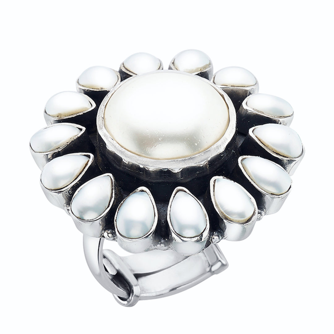 Shukti Mother Of Pearl Cocktail Ring