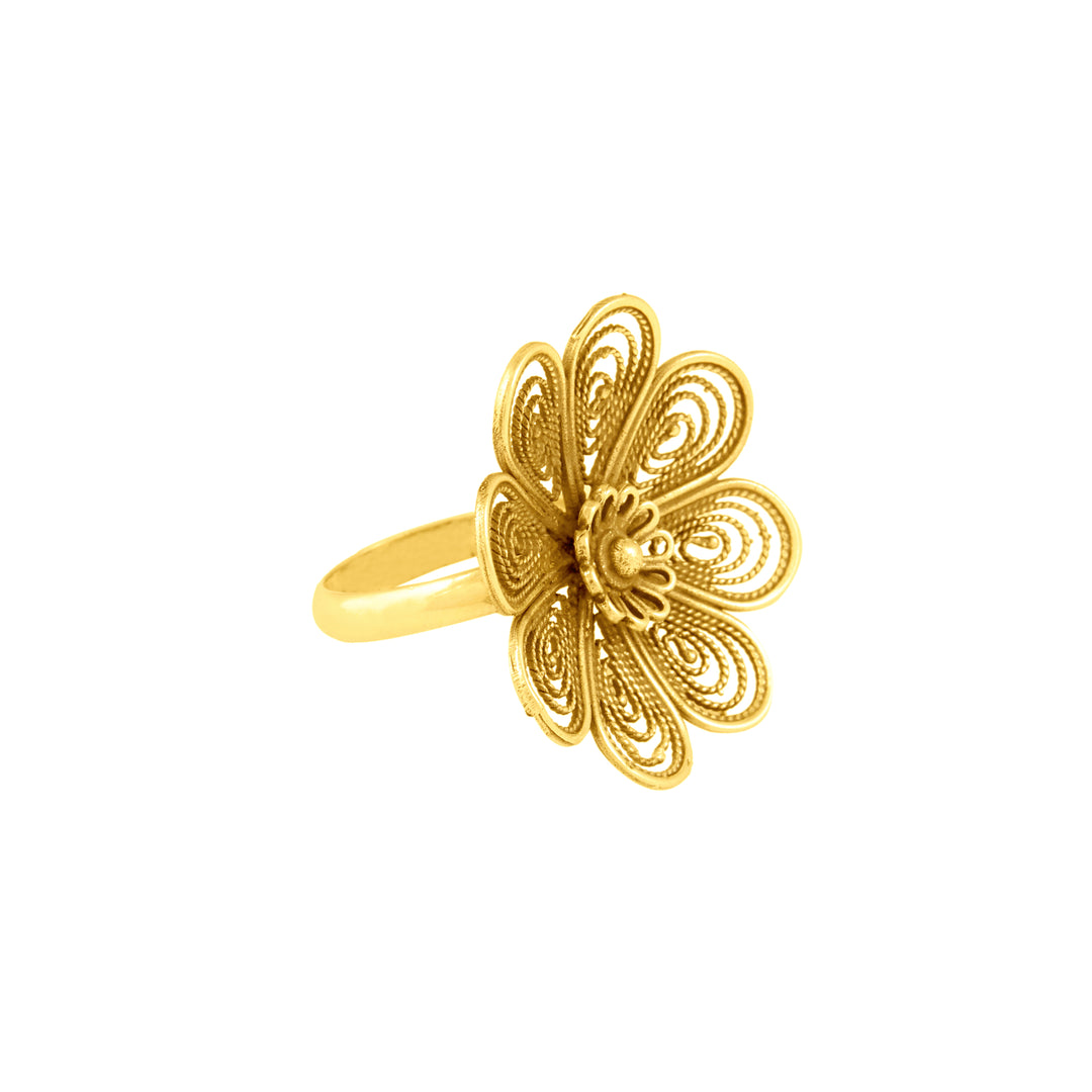 Gold Plated Floral Quilling Ring