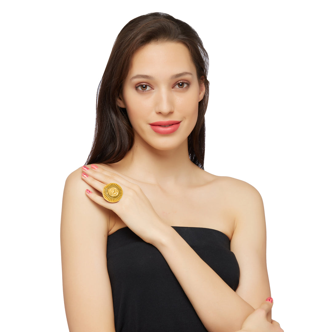 Durga Statement Gold Plated Ring