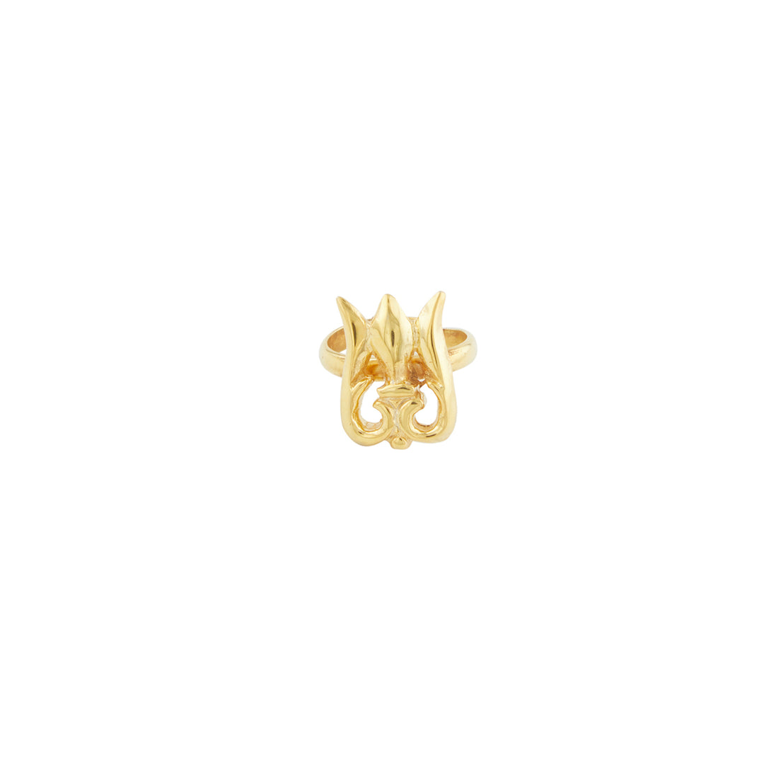 Gold Plated Trishul Ring