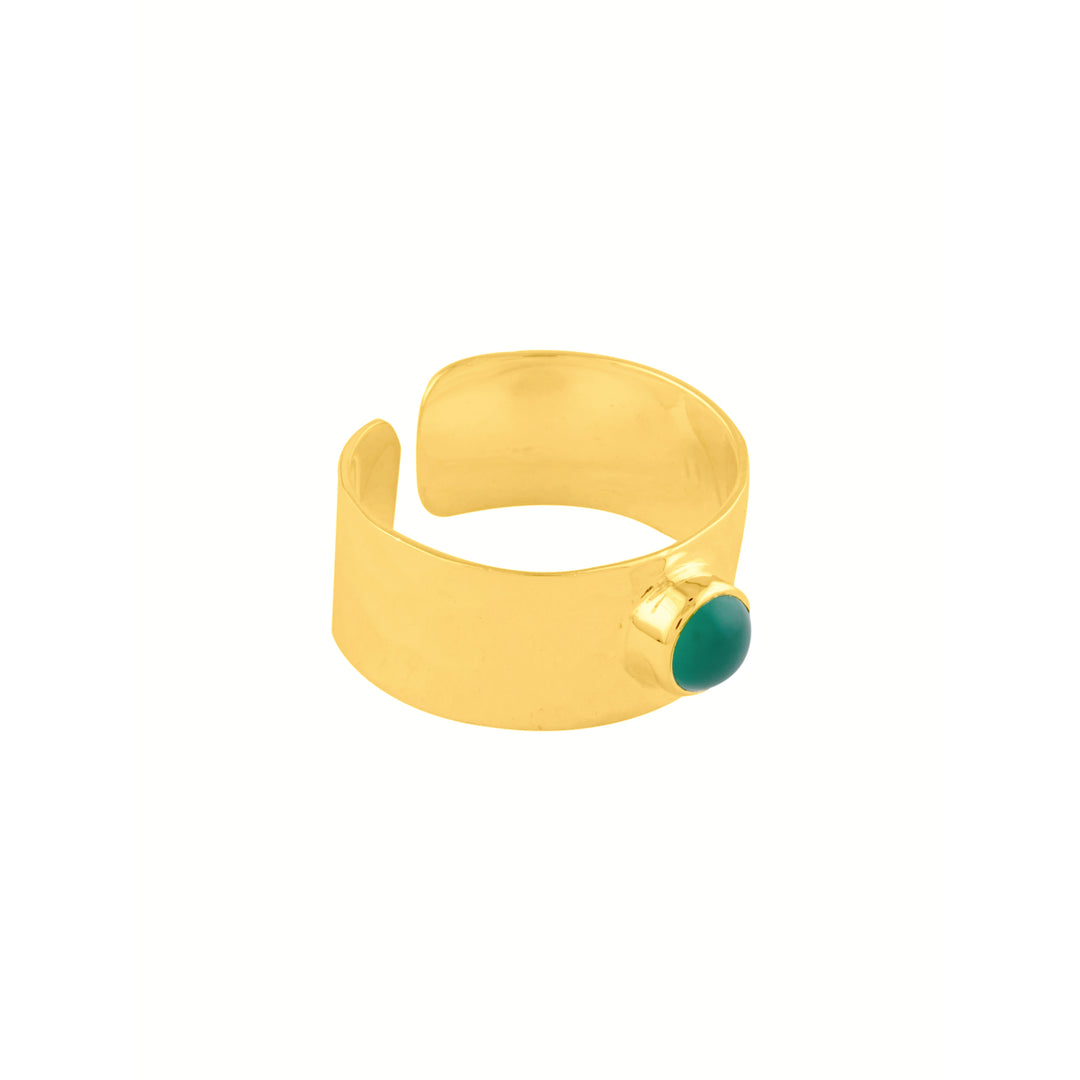 Gold Plated Green Band Ring