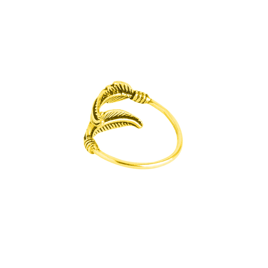 Gold Plated Leaf Wraparound Ring