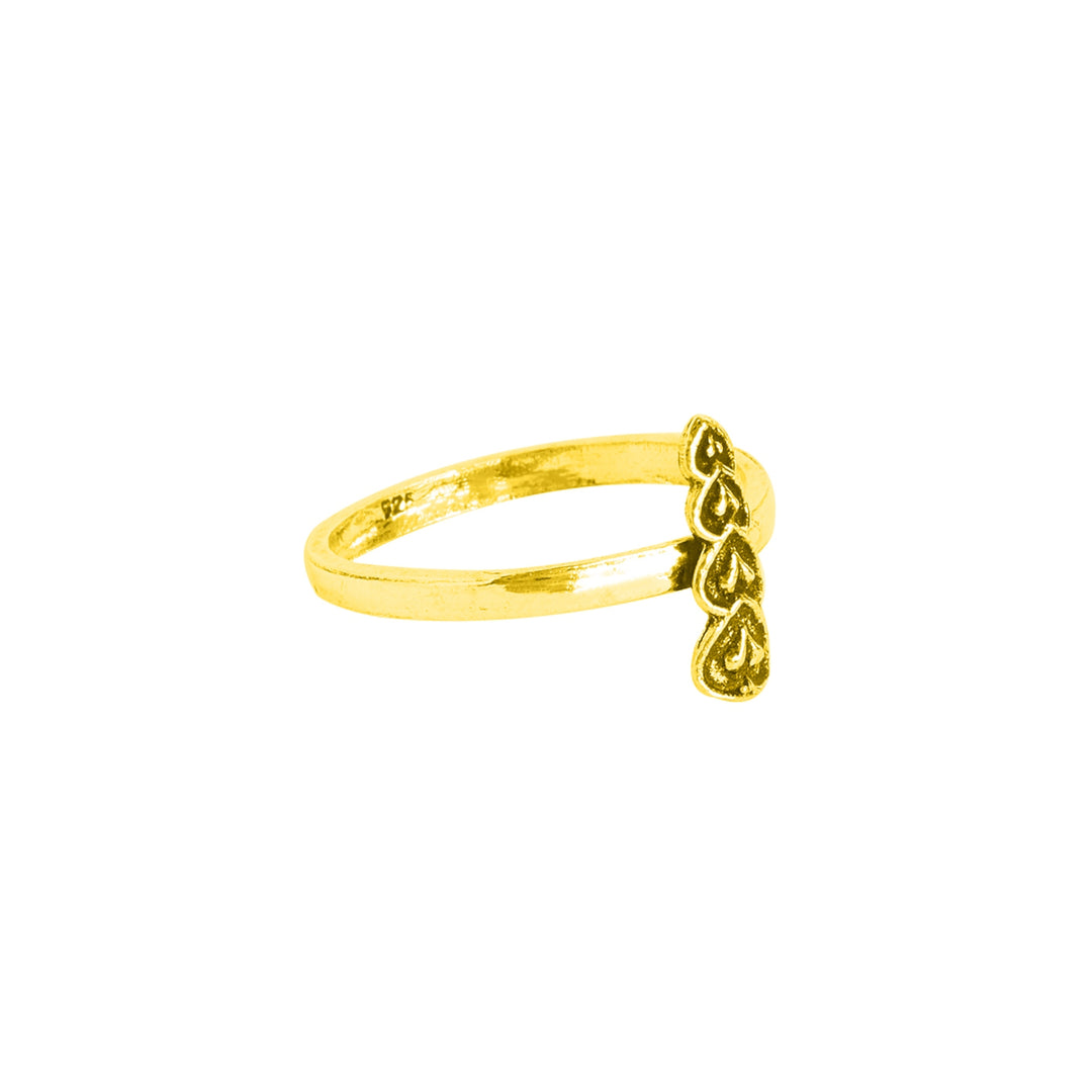 Gold Plated Patta Heart Vertical Ring