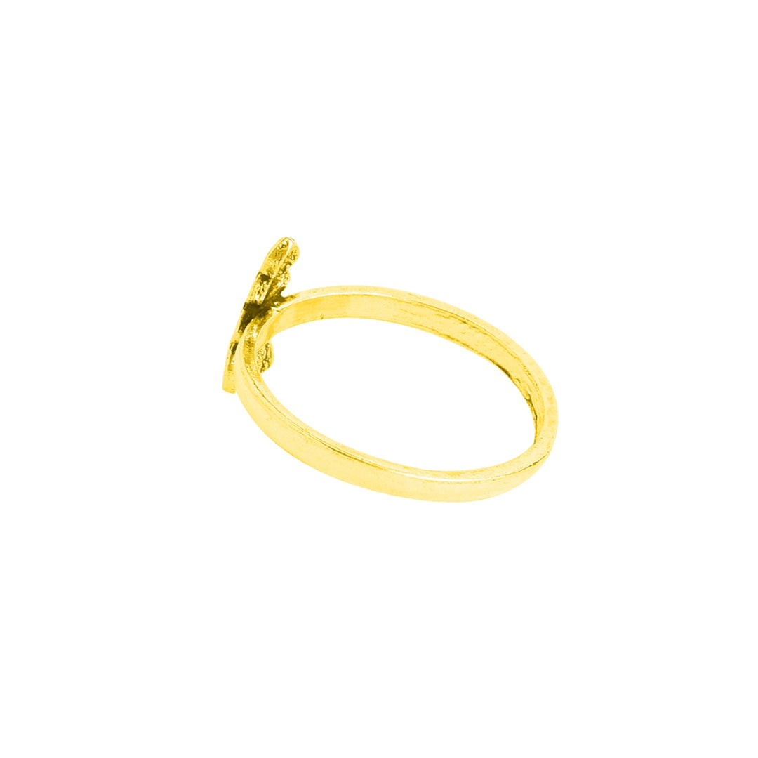 Gold Plated Patta Heart Vertical Ring