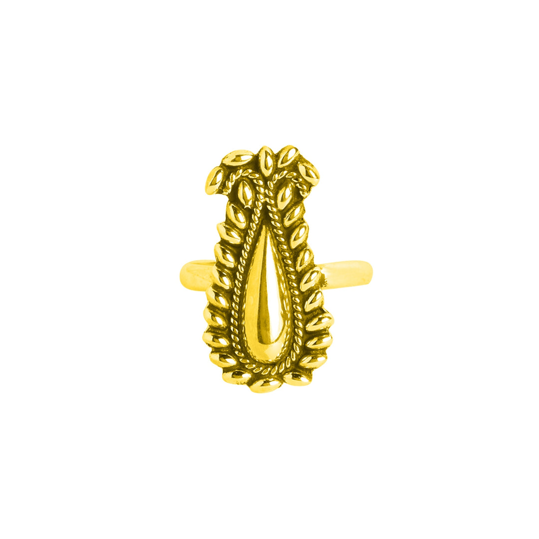 Gold Plated Keri Paisley Vertical Adjustable Ring