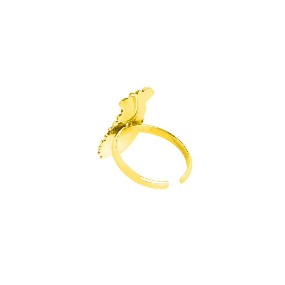 Gold Plated Keri Paisley Vertical Adjustable Ring
