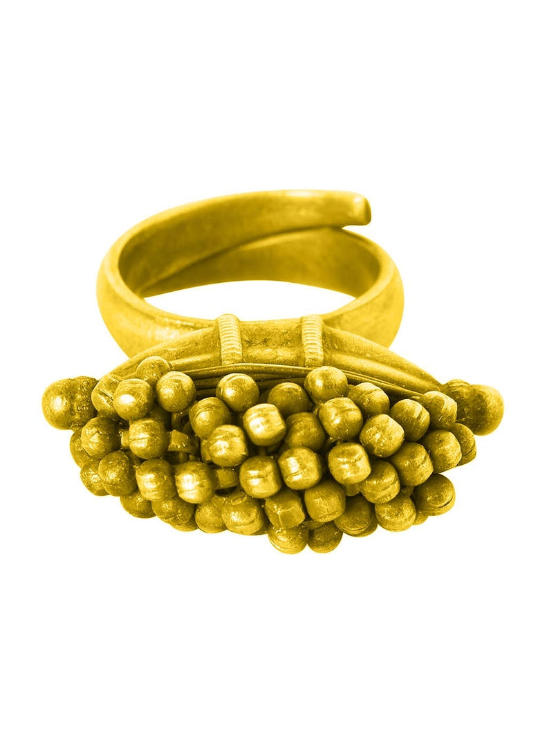 Gold Plated Ghungroo Amulet Taweez Ring