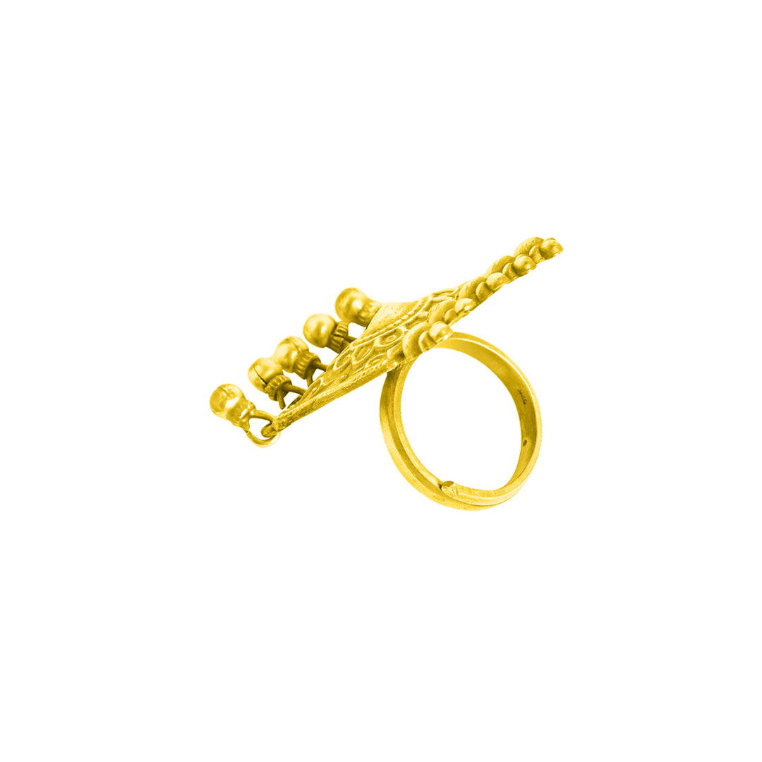 Gold Plated Square Temple Ring