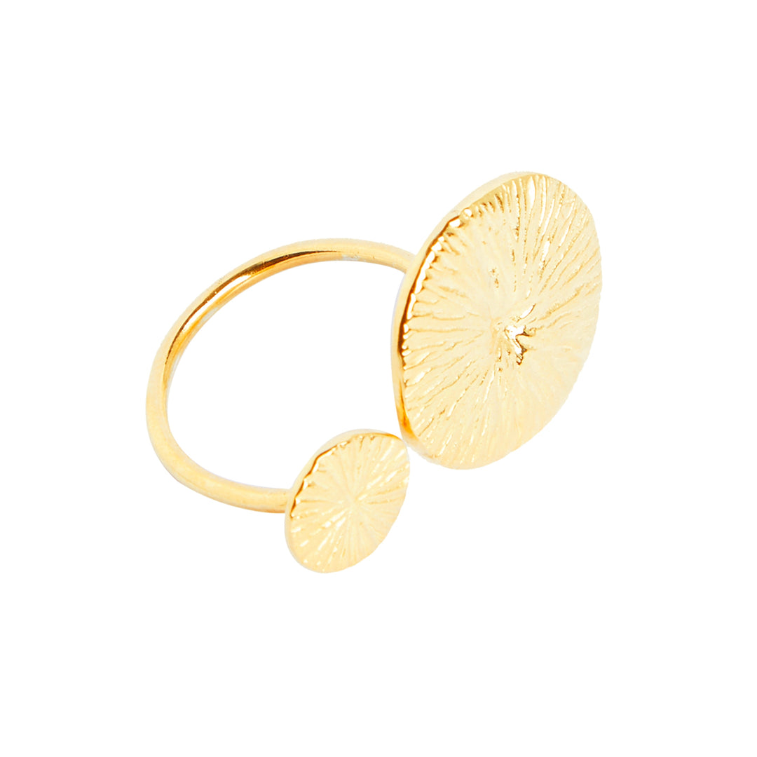 Double Seed Ankur Gold Plated Ring