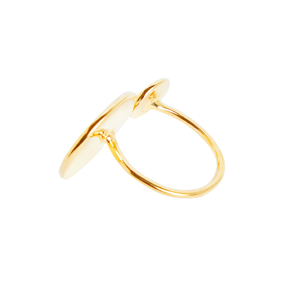 Double Seed Ankur Gold Plated Ring
