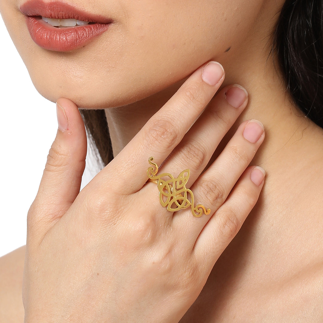 Hunnar Gold Plated Cocktail Ring