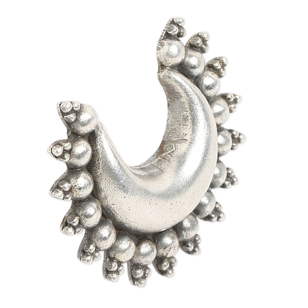 Chandbali Silver Ring
