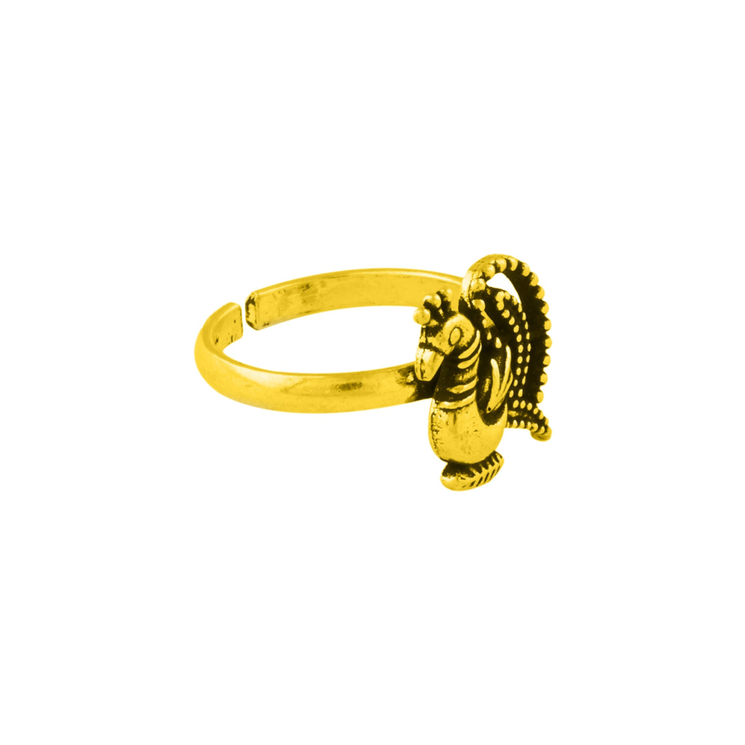 Gold Plated Peacock Rawa Toe Ring
