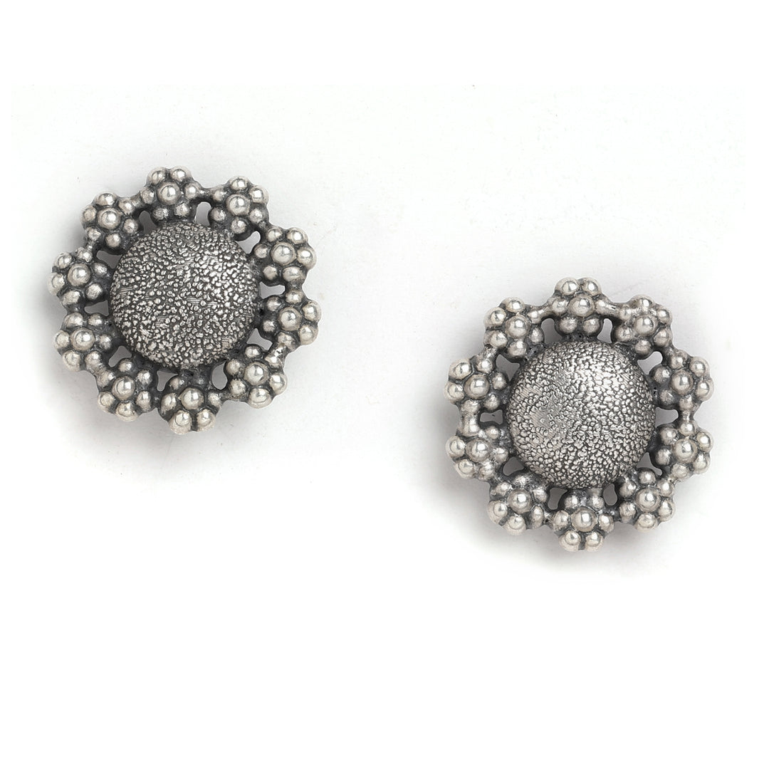 Pushp Silver Stud Earrings