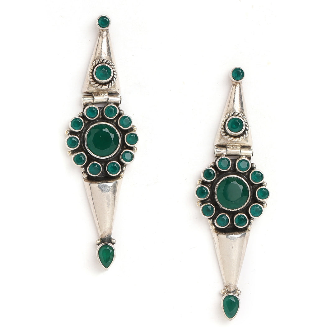 Phulwari Emerald Drop Earrings