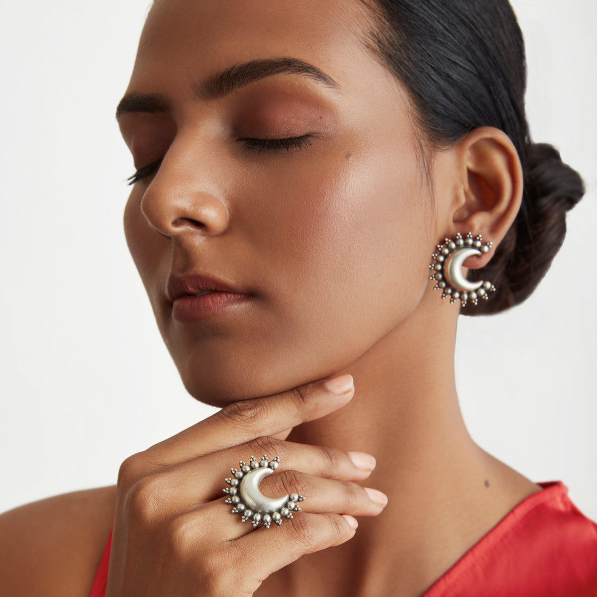 Chandbali Silver Set Ahilya Jewels